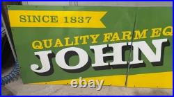John Deere Porcelain Enamel Sign 120 x 30 Inches 3 Parts