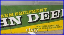 John Deere Porcelain Enamel Sign 120 x 30 Inches 3 Parts