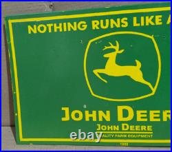 John Deere Porcelain Enamel Sign 18 x 10 Inches 2 Sided John Deere Porcelain Enamel Sign 18 x 10 Inches 2 Sided
