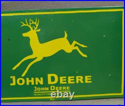 John Deere Porcelain Enamel Sign 18 x 10 Inches 2 Sided