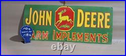John Deere Porcelain Enamel Sign 36 x 15 Inches