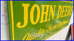 John Deere Porcelain Enamel Sign 36 x 15 Inches