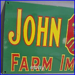 John Deere Porcelain Enamel Sign 36 x 15 Inches