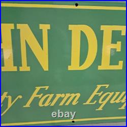 John Deere Porcelain Enamel Sign 36 x 15 Inches