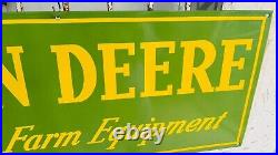 John Deere Porcelain Enamel Sign 36 x 15 Inches