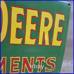 John Deere Porcelain Enamel Sign 36 x 15 Inches