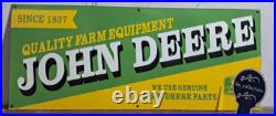 John Deere Porcelain Enamel Sign 36 x 15 Inches 1 Sided