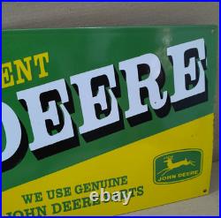 John Deere Porcelain Enamel Sign 36 x 15 Inches 1 Sided