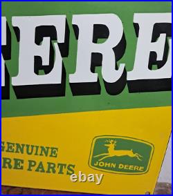 John Deere Porcelain Enamel Sign 36 x 15 Inches 1 Sided