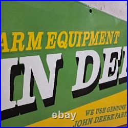 John Deere Porcelain Enamel Sign 36 x 15 Inches 1 Sided