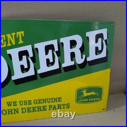 John Deere Porcelain Enamel Sign 36 x 15 Inches 1 Sided