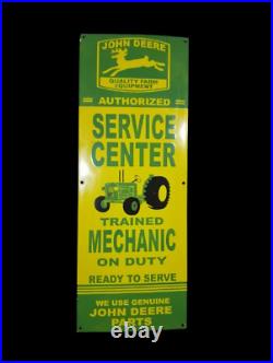 John Deere Porcelain Enamel Sign 36x12 Inches