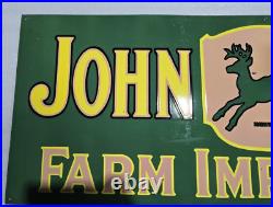 John Deere Porcelain Enamel Sign 48 X 18inches Ssp John Deere Porcelain Enamel Sign 48 X 18inches Ssp