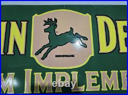 John Deere Porcelain Enamel Sign 48 X 18inches Ssp John Deere Porcelain Enamel Sign 48 X 18inches Ssp