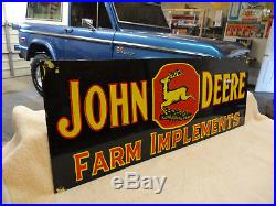 John Deere Porcelain Gas Motor Oil Service Station Farm Implements Sign