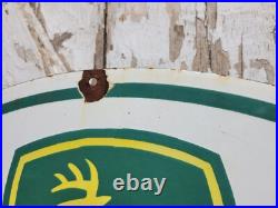 John Deere Porcelain Sign 30 Scarce Rare Farming Tractor Dealer Sales Garage