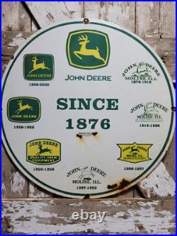 John Deere Porcelain Sign 30 Scarce Rare Farming Tractor Dealer Sales Garage