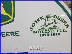 John Deere Porcelain Sign 30 Scarce Rare Farming Tractor Dealer Sales Garage