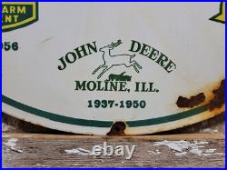 John Deere Porcelain Sign 30 Scarce Rare Farming Tractor Dealer Sales Garage