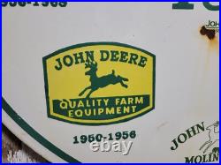 John Deere Porcelain Sign 30 Scarce Rare Farming Tractor Dealer Sales Garage