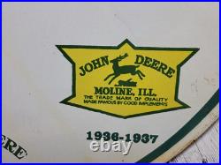 John Deere Porcelain Sign 30 Scarce Rare Farming Tractor Dealer Sales Garage