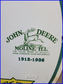 John Deere Porcelain Sign 30 Scarce Rare Farming Tractor Dealer Sales Garage