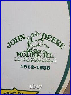 John Deere Porcelain Sign 30 Scarce Rare Farming Tractor Dealer Sales Garage