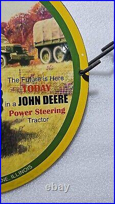 John Deere Porcelain Sign Pinup Girl Harvester Farm Tractor Gas Oil Truck John Deere Porcelain Sign Pinup Girl Harvester Farm Tractor Gas Oil Truck