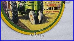 John Deere Porcelain Sign Pinup Girl Harvester Farm Tractor Gas Oil Truck John Deere Porcelain Sign Pinup Girl Harvester Farm Tractor Gas Oil Truck