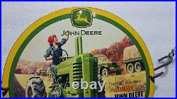 John Deere Porcelain Sign Pinup Girl Harvester Farm Tractor Gas Oil Truck John Deere Porcelain Sign Pinup Girl Harvester Farm Tractor Gas Oil Truck
