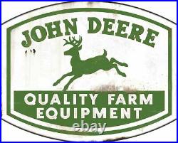 John Deere Quality Farm Equipment 36 Heavy Duty USA Made Metal Advertising Sign