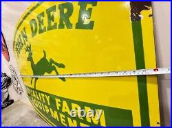 John Deere Quality Farm Equipment 48x37 Inch Porcelain Enamel Sign Single Side