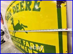 John Deere Quality Farm Equipment 48x37 Inch Porcelain Enamel Sign Single Side