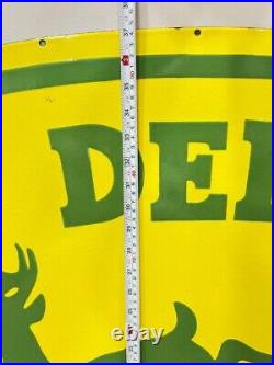 John Deere Quality Farm Equipment 48x37 Inch Porcelain Enamel Sign Single Side