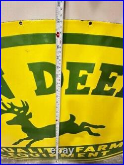 John Deere Quality Farm Equipment 48x37 Inch Porcelain Enamel Sign Single Side