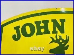 John Deere Quality Farm Equipment 48x37 Inch Porcelain Enamel Sign Single Side