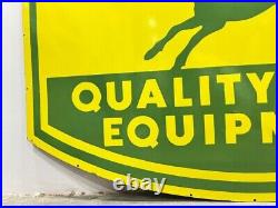 John Deere Quality Farm Equipment 48x37 Inch Porcelain Enamel Sign Single Side