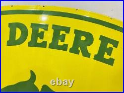 John Deere Quality Farm Equipment 48x37 Inch Porcelain Enamel Sign Single Side