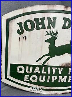 John Deere Quality Farm Equipment Metal Sign -30 Inch NEW