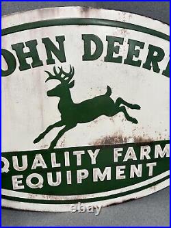 John Deere Quality Farm Equipment Metal Sign -30 Inch NEW