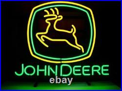 John Deere Quality Farm Equipment Tractor 20x16 Neon Sign Light Lamp Farmers