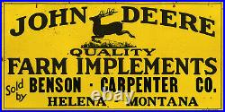 John Deere Quality Farm Implements Advertising Metal Sign