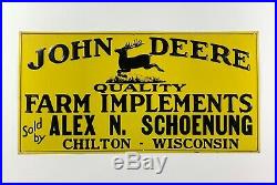 John Deere Quality Farm Implements Embossed Tin Tacker Tractor Farm Plow Sign