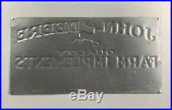 John Deere Quality Farm Implements Embossed Tin Tacker Tractor Farm Plow Sign
