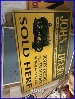 John Deere Quality Farm Large 24 Metal Tin Sign Vintage Style Tractor Barn New