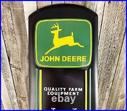 John Deere Quality Farm Tractor Large 27 Metal Thermometer Tin Sign Barn New