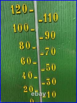 John Deere RARE Hard Plastic Thermometer Sign 29 x 8 FARM GAS OIL COLA