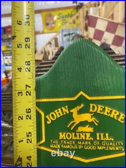 John Deere RARE Hard Plastic Thermometer Sign 29 x 8 FARM GAS OIL COLA