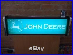 John Deere Reproduction Chrome Trimmed Lighted Dealership Sign