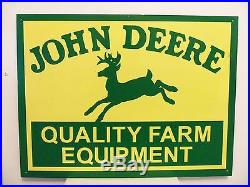 John Deere Sign Vintage Metal Farm Equipment Tractor Garage Gas Station Barn